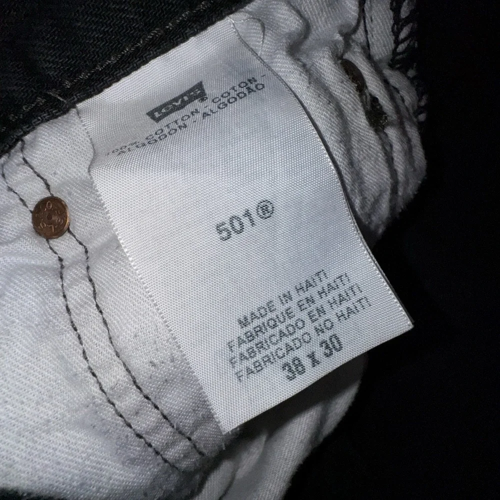 Levis 501 XX Mens‎ 38x30 Black Classic Fit Straight Leg Button Fly Denim Grunge